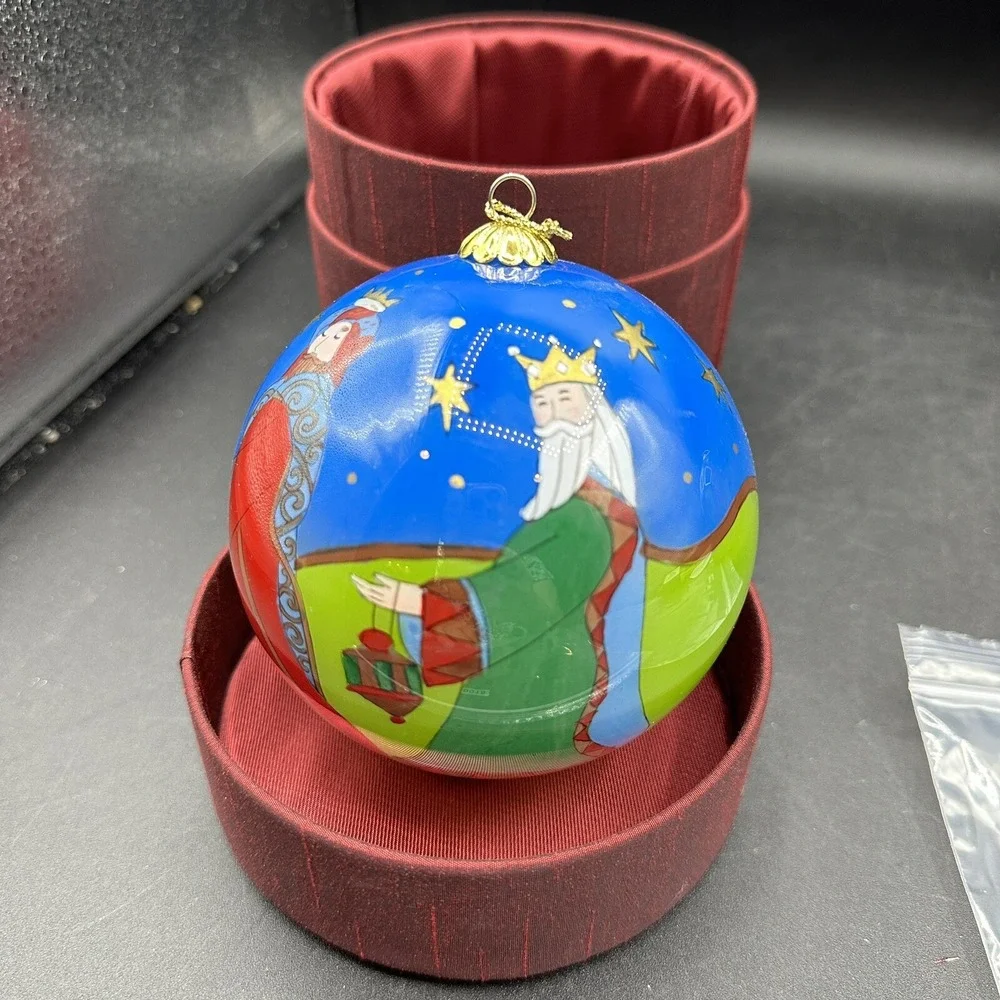 Li‎ Bien Glass Nativity Christmas Ornament boxed Pier 1 One 2007 Manger Wiseman